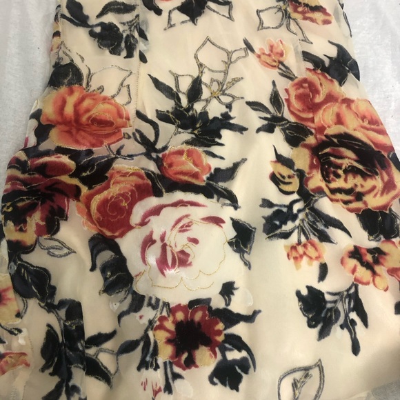 Mini Dress with Floral Multicolour Velvet Pattern - Picture 12 of 16